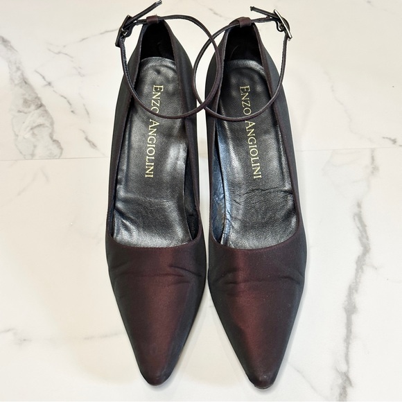 Enzo Angiolini Pump 10N Ankle Strap Pointy Toe Fabric - Picture 5 of 10